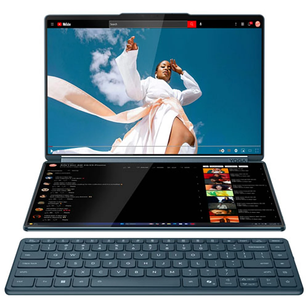 Portable 2-en-1 à écran tactile Yogabook 9i de 14 po de Lenovo - Sarcelle (Core Ultra 7 255H d'Intel/RAM 16 Go/SSD 1 To)