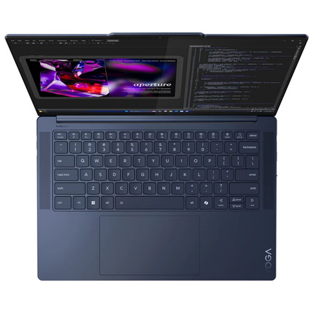 Portable à écran tactile de 14,5 po Yoga Slim 7x de Lenovo - Bleu cosmique (Snapdragon X Elite de Qualcomm/RAM 16 Go/SSD 1 To/Windows 11)