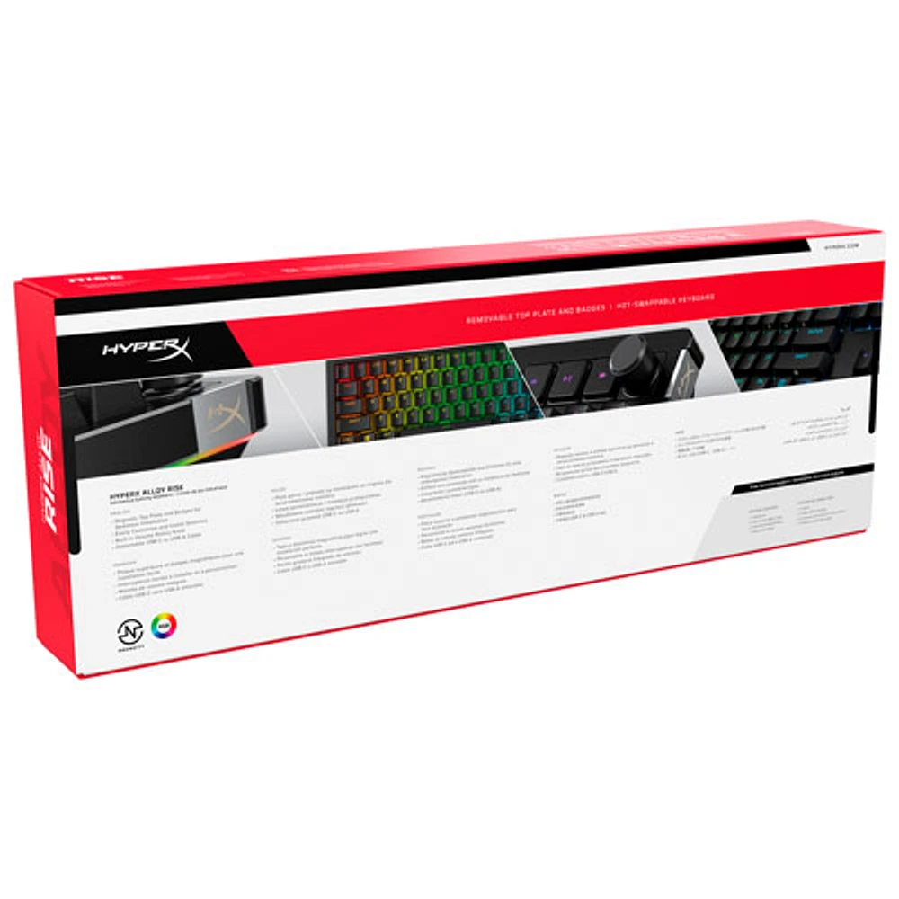 Clavier de jeu mécanique ergonomique pleine grandeur rétroéclairé Alloy Rise 75 de HyperX