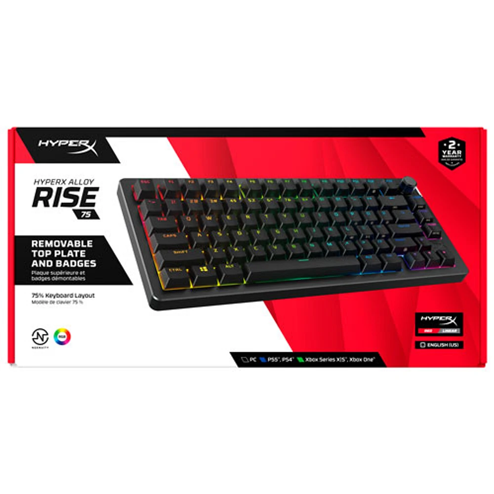 HyperX Alloy Rise 75 Backlit Mechanical Ergonomic Gaming Keyboard