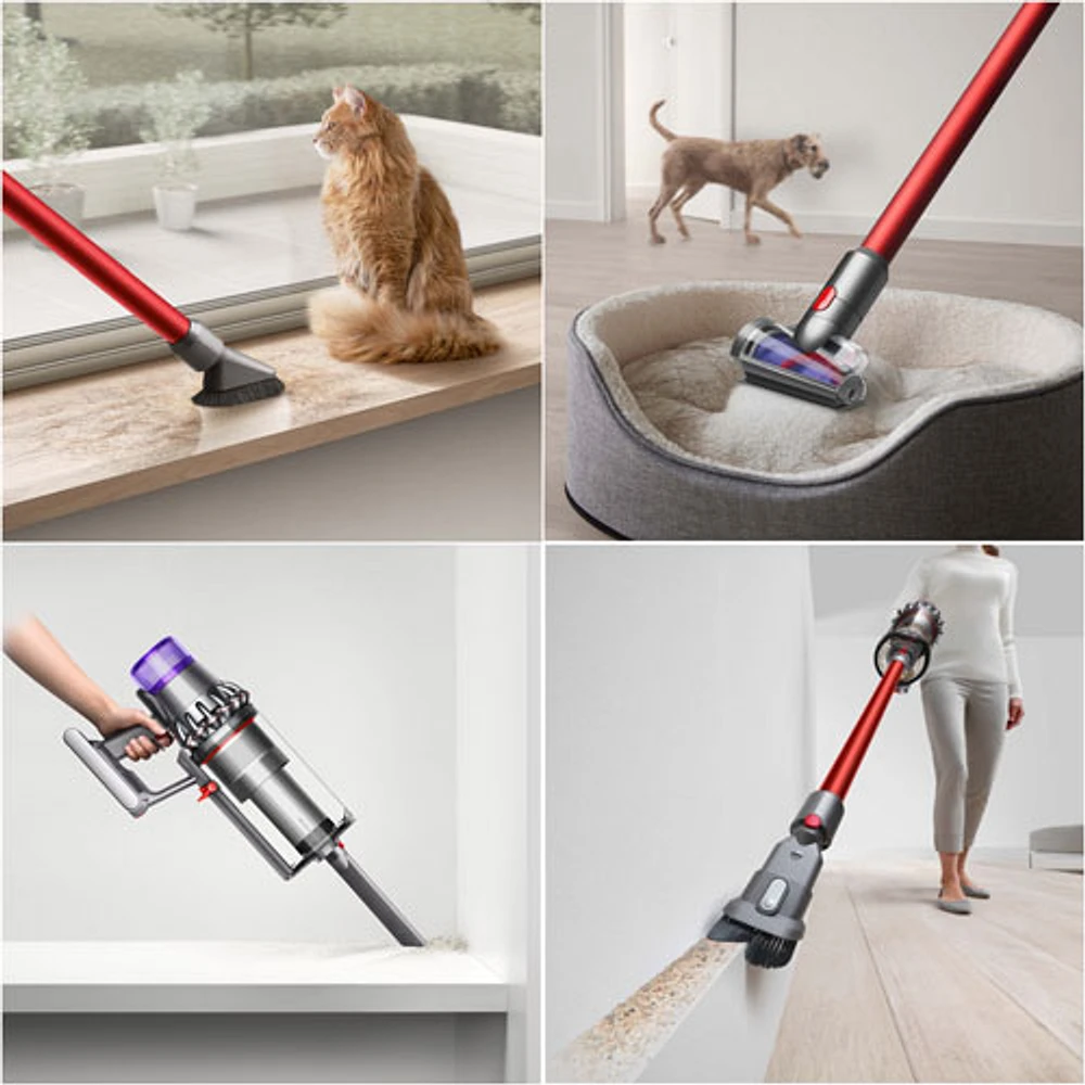 Aspirateur-balai sans fil Outsize Total Clean de Dyson avec batterie supplémentaire - Nickel/Rouge