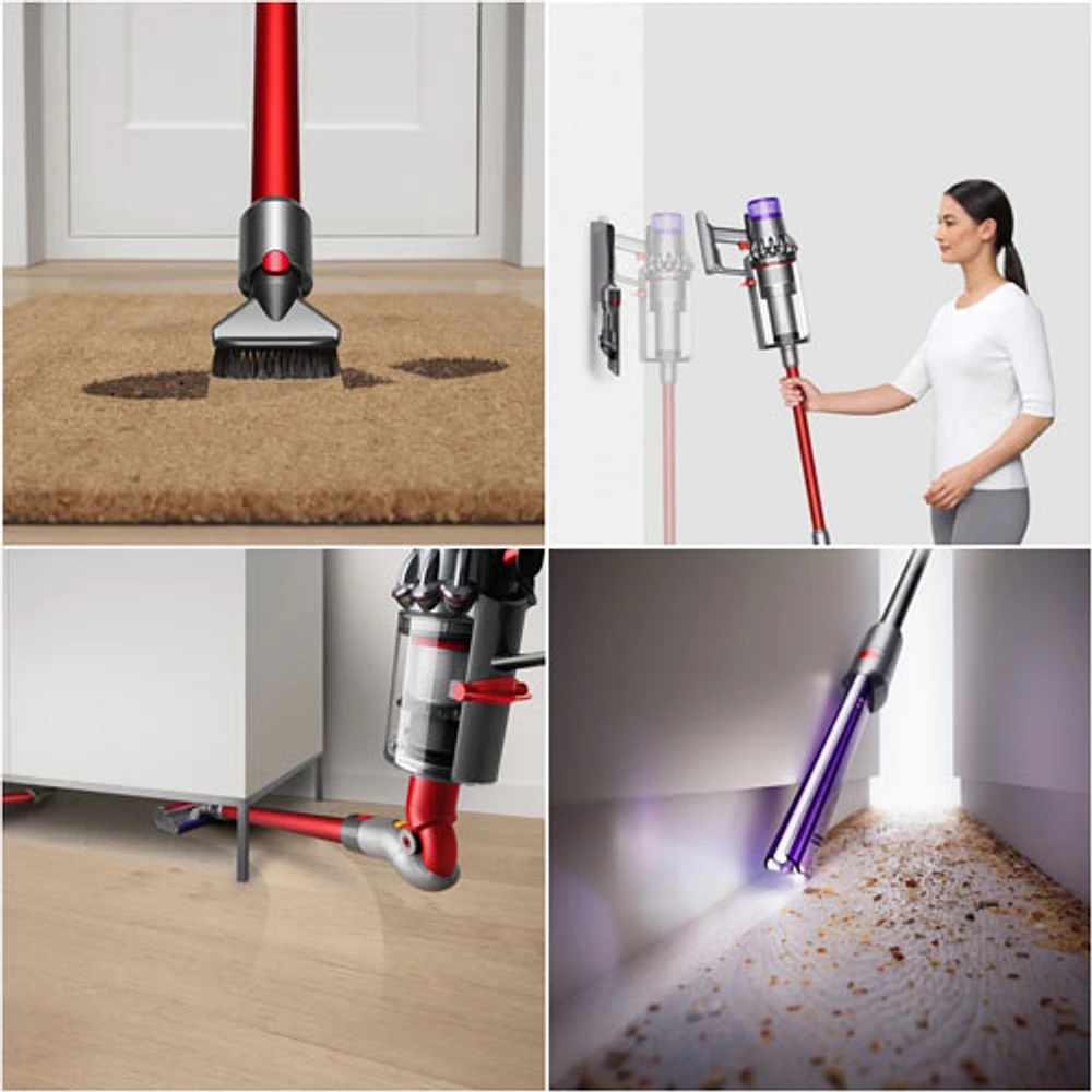 Aspirateur-balai sans fil Outsize Total Clean de Dyson avec batterie supplémentaire - Nickel/Rouge