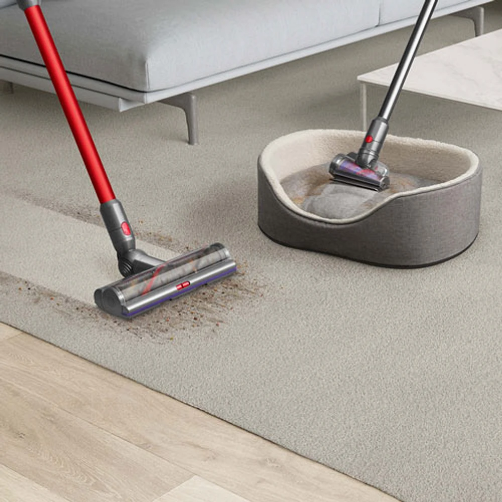 Aspirateur-balai sans fil Outsize Total Clean de Dyson avec batterie supplémentaire - Nickel/Rouge