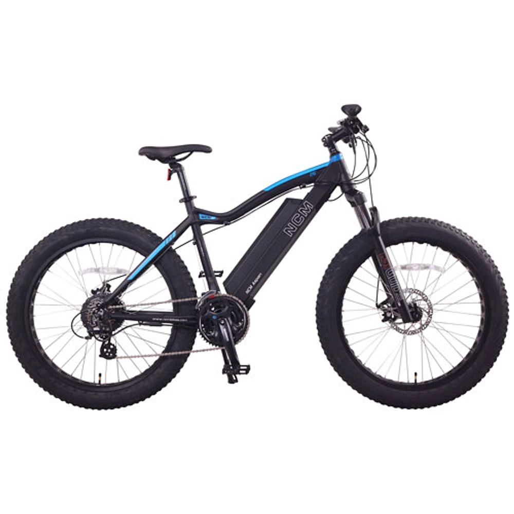 NCM Aspen Fat Tire Electric Off-Road Bike (500W Motor / Up to 110km Range / 32km/h Top Speed) - Matte Black