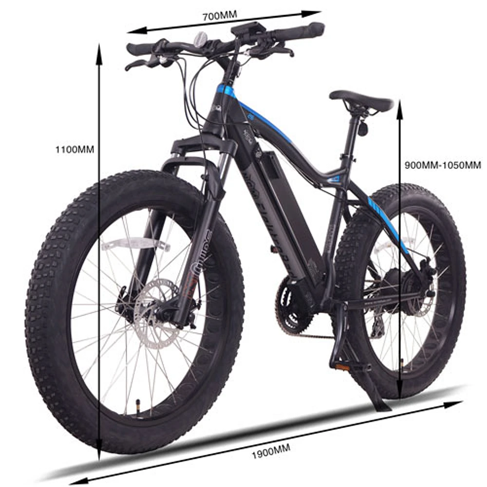 NCM Aspen Fat Tire Electric Off-Road Bike (500W Motor / Up to 110km Range / 32km/h Top Speed) - Matte Black