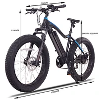 NCM Aspen Fat Tire Electric Off-Road Bike (500W Motor / Up to 110km Range / 32km/h Top Speed) - Matte Black
