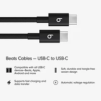 Câble tissé USB-C à USB-C de 1,5 m (4,9 pi) de Beats By Dr. Dre (MDGA4LL/A) - Noir éclair