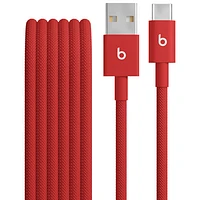 Beats By Dr. Dre 1.5m (4.9 ft.) USB-A to USB-C Woven Cable (MFEJ4LL/A) - Rapid Red