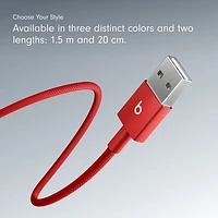 Beats By Dr. Dre 1.5m (4.9 ft.) USB-A to USB-C Woven Cable (MFEJ4LL/A) - Rapid Red