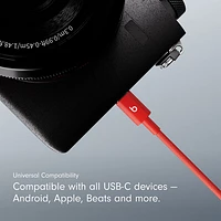 Beats By Dr. Dre 1.5m (4.9 ft.) USB-A to USB-C Woven Cable (MFEJ4LL/A) - Rapid Red