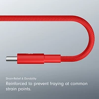 Beats By Dr. Dre 1.5m (4.9 ft.) USB-A to USB-C Woven Cable (MFEJ4LL/A) - Rapid Red