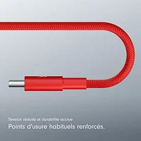 Beats By Dr. Dre 1.5m (4.9 ft.) USB-A to USB-C Woven Cable (MFEJ4LL/A) - Rapid Red