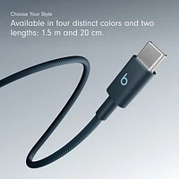 Câble tissé USB-C à USB-C de 1,5 m (4,9 pi) de Beats By Dr. Dre (MDGE4LL/A) - Bleu métal