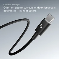 Câble tissé USB-C à USB-C de 1,5 m (4,9 pi) de Beats By Dr. Dre (MDGE4LL/A) - Bleu métal