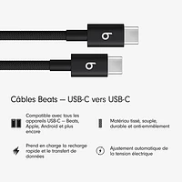 Câble tissé USB-C à USB-C de 1,5 m (4,9 pi) de Beats By Dr. Dre (MDGE4LL/A) - Bleu métal