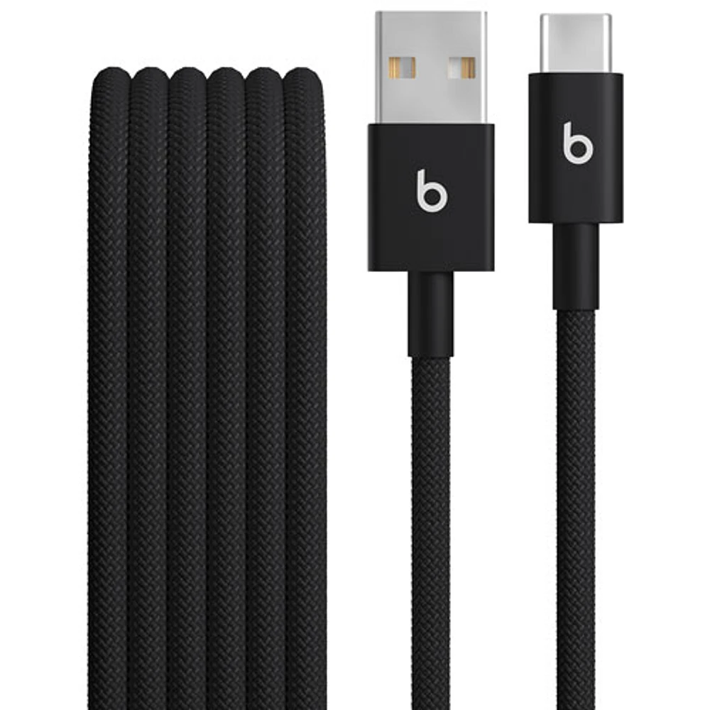 Beats By Dr. Dre 1.5m (4.9 ft.) USB-A to USB-C Woven Cable (MDGG4LL/A) - Bolt Black