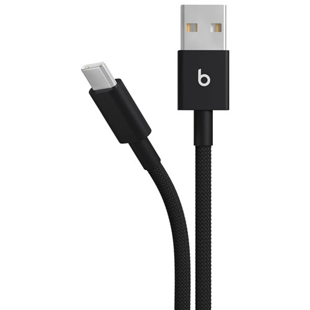Beats By Dr. Dre 1.5m (4.9 ft.) USB-A to USB-C Woven Cable (MDGG4LL/A) - Bolt Black