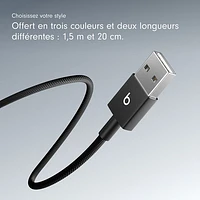 Beats By Dr. Dre 1.5m (4.9 ft.) USB-A to USB-C Woven Cable (MDGG4LL/A) - Bolt Black