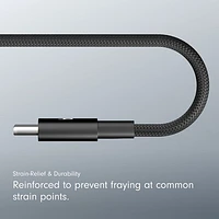 Beats By Dr. Dre 1.5m (4.9 ft.) USB-A to USB-C Woven Cable (MDGG4LL/A) - Bolt Black