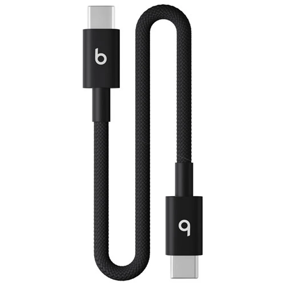 Beats By Dr. Dre 0.2m (0.65 ft.) USB-C to USB-C Woven Cable (MEQ94LL/A) - Bolt Black