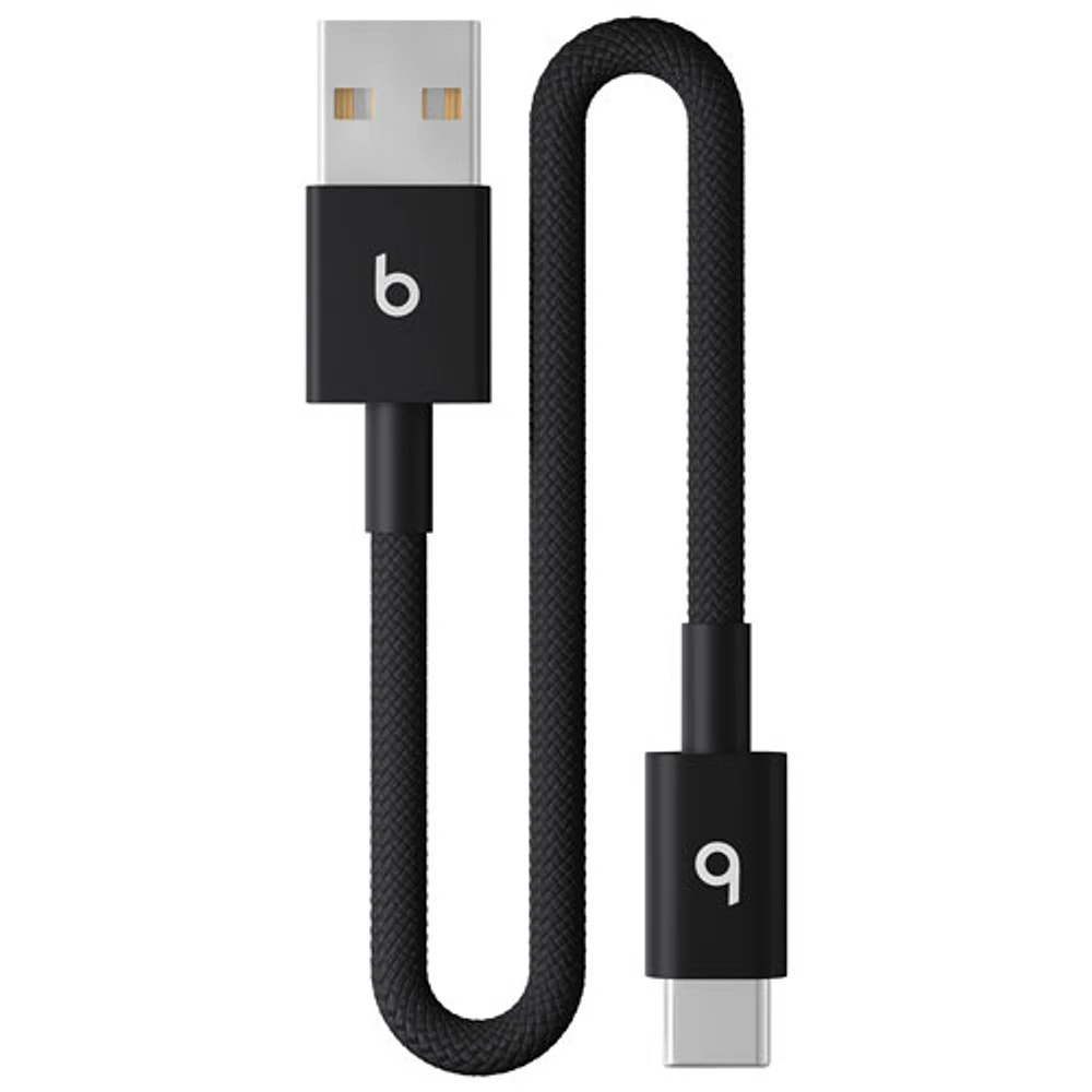 Beats By Dr. Dre 0.2m (0.65 ft.) USB-A to USB-C Woven Cable (MEQL4LL/A) - Bolt Black