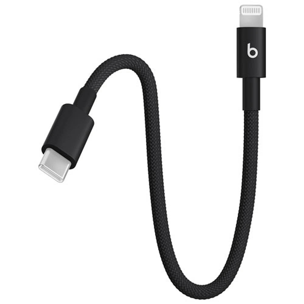 Beats By Dr. Dre 0.2m (0.65 ft.) USB-A to USB-C Woven Cable (MEQL4LL/A) - Bolt Black