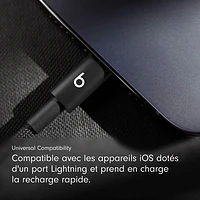 Beats By Dr. Dre 0.2m (0.65 ft.) USB-C to Lightning Woven Cable (MEQM4LL/A) - Bolt Black