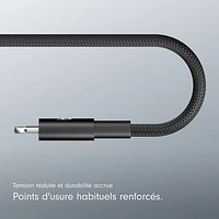 Beats By Dr. Dre 0.2m (0.65 ft.) USB-C to Lightning Woven Cable (MEQM4LL/A) - Bolt Black