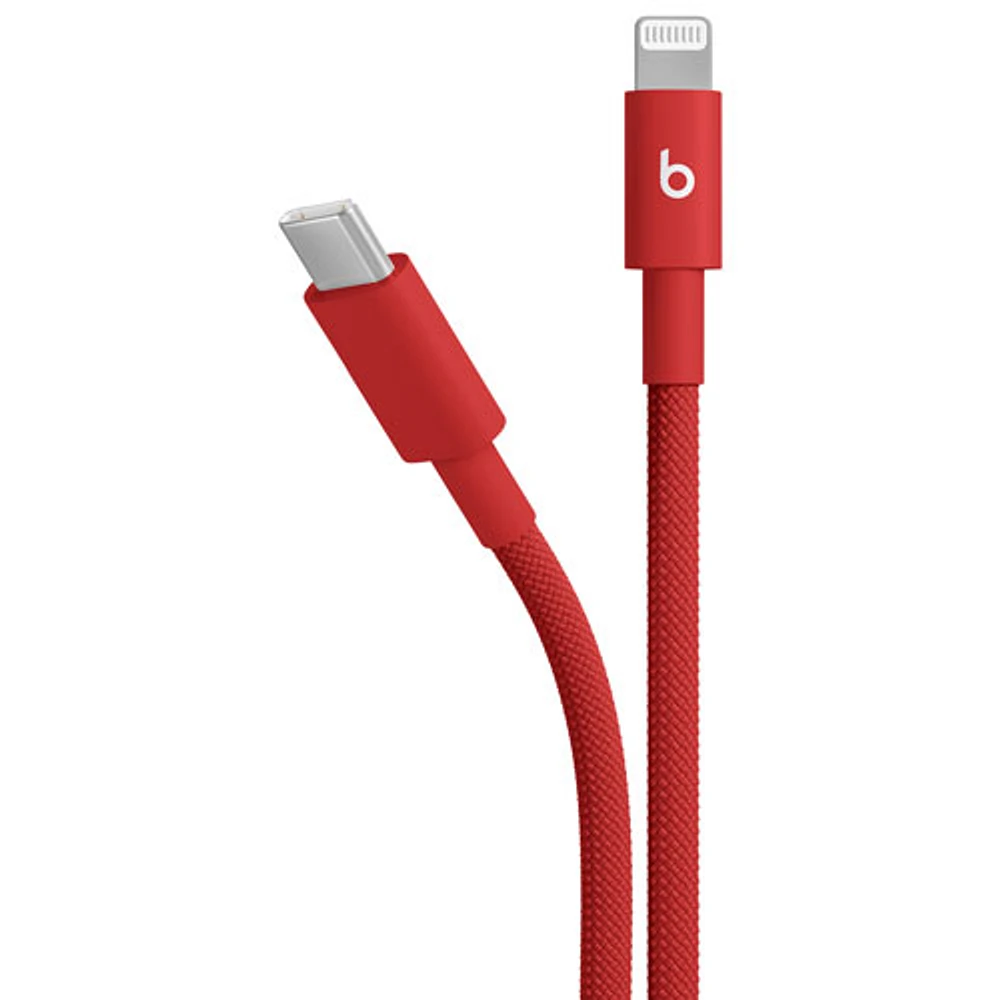 Beats By Dr. Dre 1.5m (4.9 ft.) USB-C to Lightning Woven Cable (MFEH4LL/A) - Rapid Red