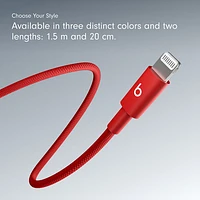 Beats By Dr. Dre 1.5m (4.9 ft.) USB-C to Lightning Woven Cable (MFEH4LL/A) - Rapid Red