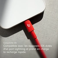 Beats By Dr. Dre 1.5m (4.9 ft.) USB-C to Lightning Woven Cable (MFEH4LL/A) - Rapid Red