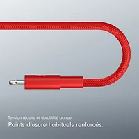 Beats By Dr. Dre 1.5m (4.9 ft.) USB-C to Lightning Woven Cable (MFEH4LL/A) - Rapid Red