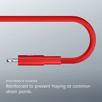 Beats By Dr. Dre 1.5m (4.9 ft.) USB-C to Lightning Woven Cable (MFEH4LL/A) - Rapid Red