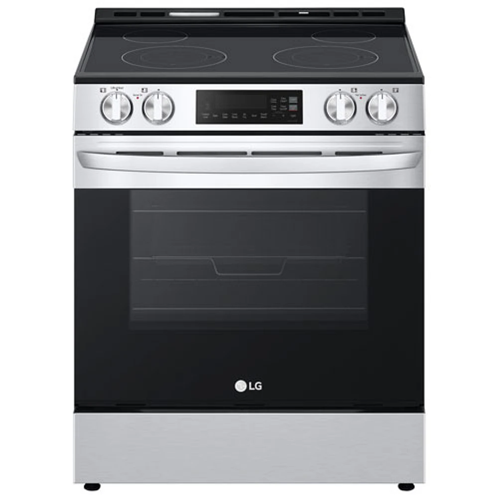 Cuisinière électrique encastrable avec ventilateur à convection et friture à air chaud 6,3 pi³ 30 po de LG (LSEL6332FC) - Inox