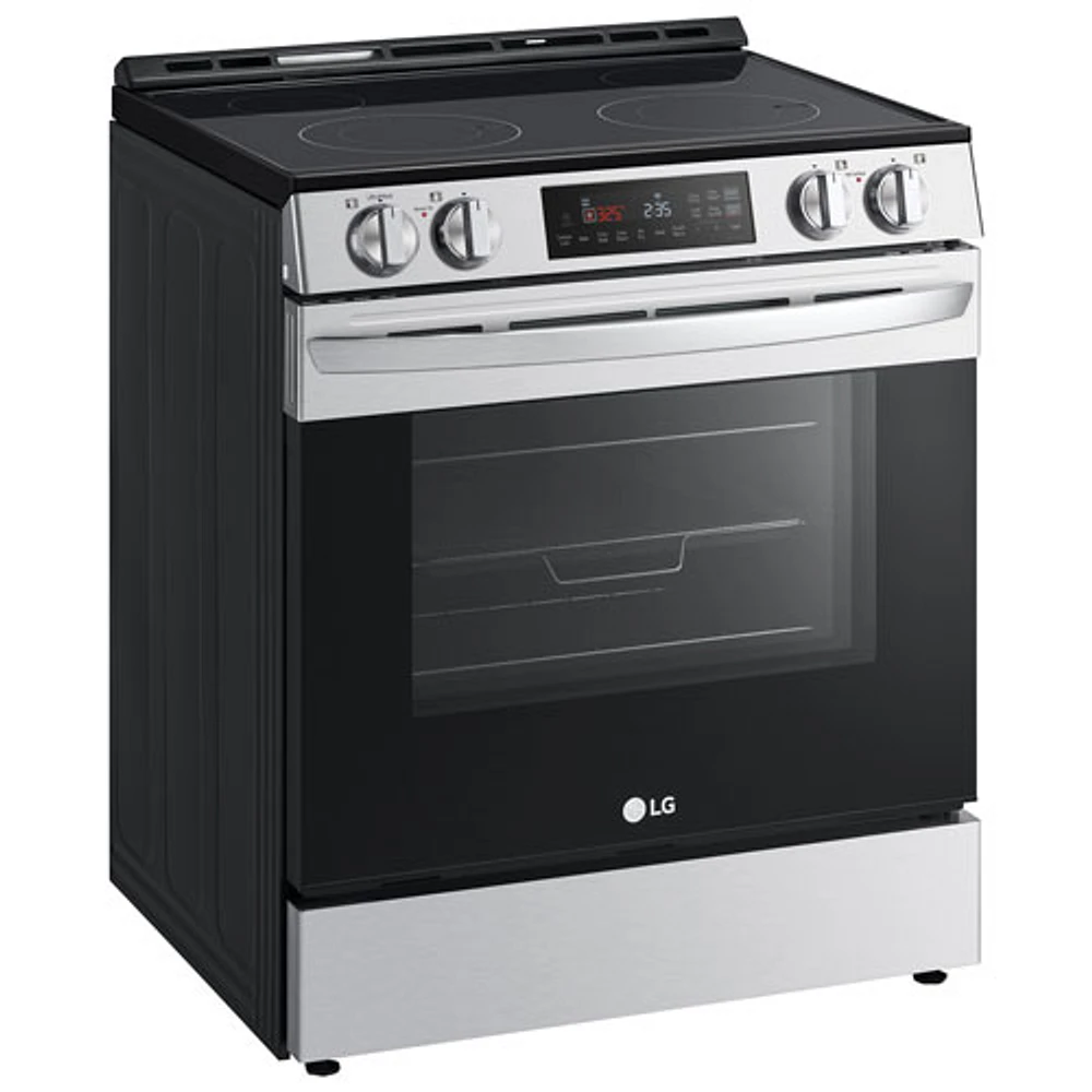 Cuisinière électrique encastrable avec ventilateur à convection et friture à air chaud 6,3 pi³ 30 po de LG (LSEL6332FC) - Inox