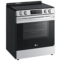 Cuisinière électrique encastrable avec ventilateur à convection et friture à air chaud 6,3 pi³ 30 po de LG (LSEL6332FC) - Inox