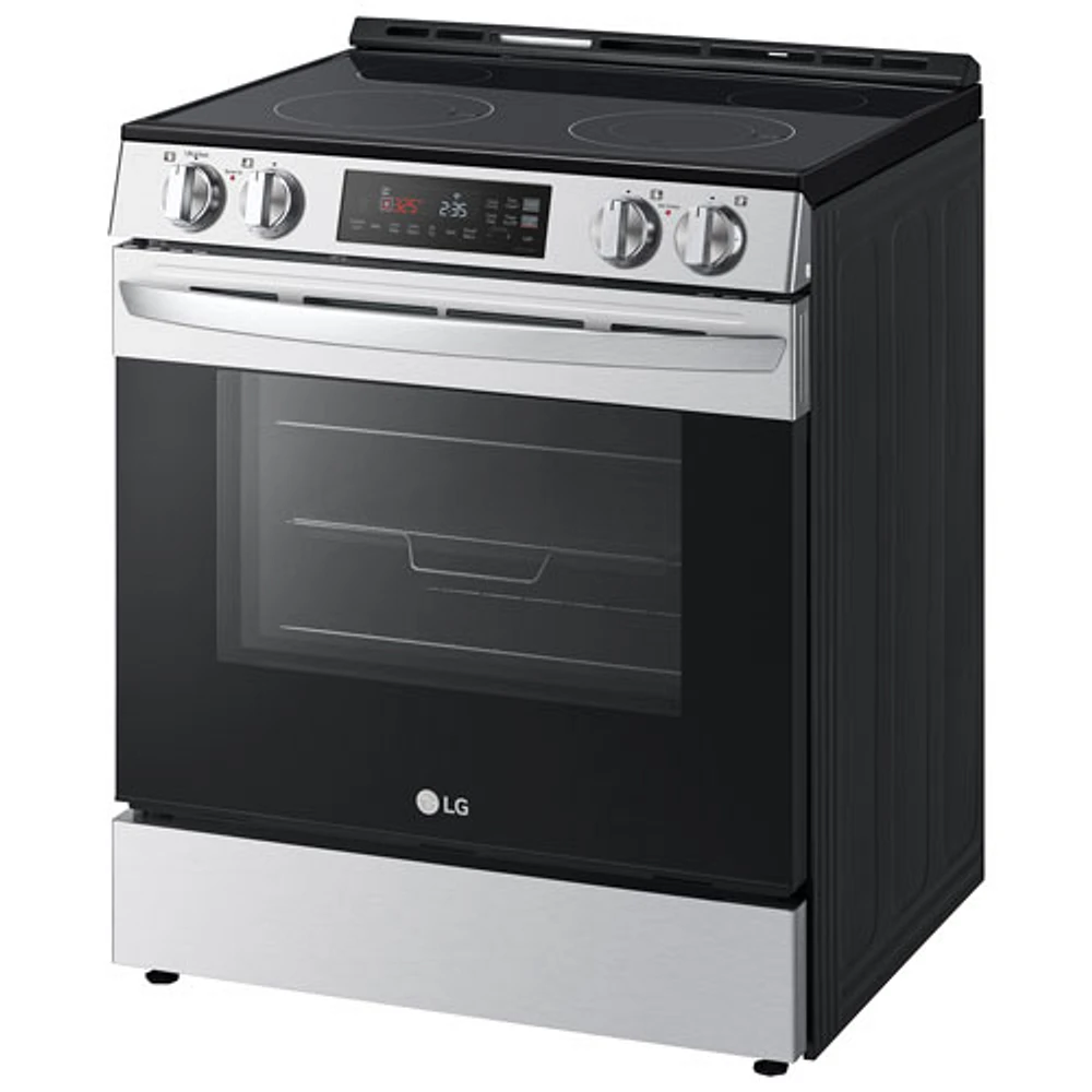 Cuisinière électrique encastrable avec ventilateur à convection et friture à air chaud 6,3 pi³ 30 po de LG (LSEL6332FC) - Inox
