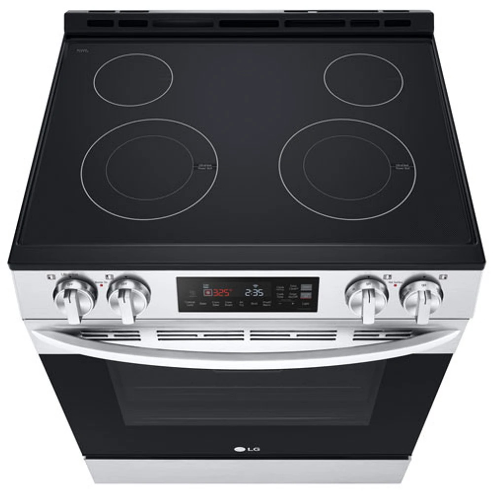 Cuisinière électrique encastrable avec ventilateur à convection et friture à air chaud 6,3 pi³ 30 po de LG (LSEL6332FC) - Inox