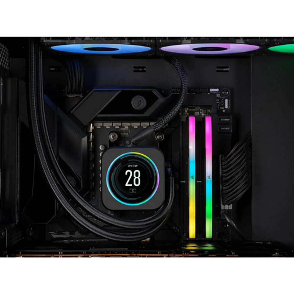 Mémoire DDR5 32 Go (2 x 16 Go) 6000 MHz Vengeance RGB de Corsair pour PC (CMH32GX5M2E6000Z36)