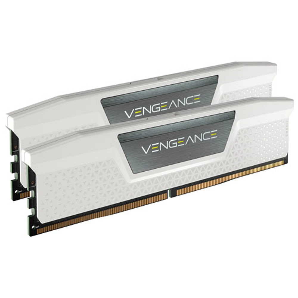Mémoire DDR5 32 Go (2 x 16 Go) 6000 MHz Vengeance de Corsair pour PC (CMK32GX5M2E6000Z36W) - Blanc