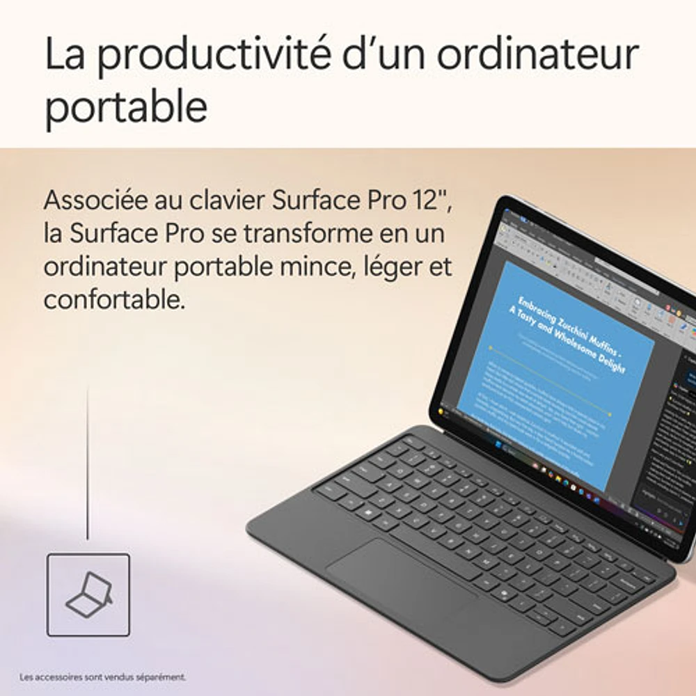 Microsoft Surface Pro (LCD) Copilot+ PC 12" 256GB Tablet with Snapdragon X Plus/16GB RAM (2025) - Platinum - Device Only