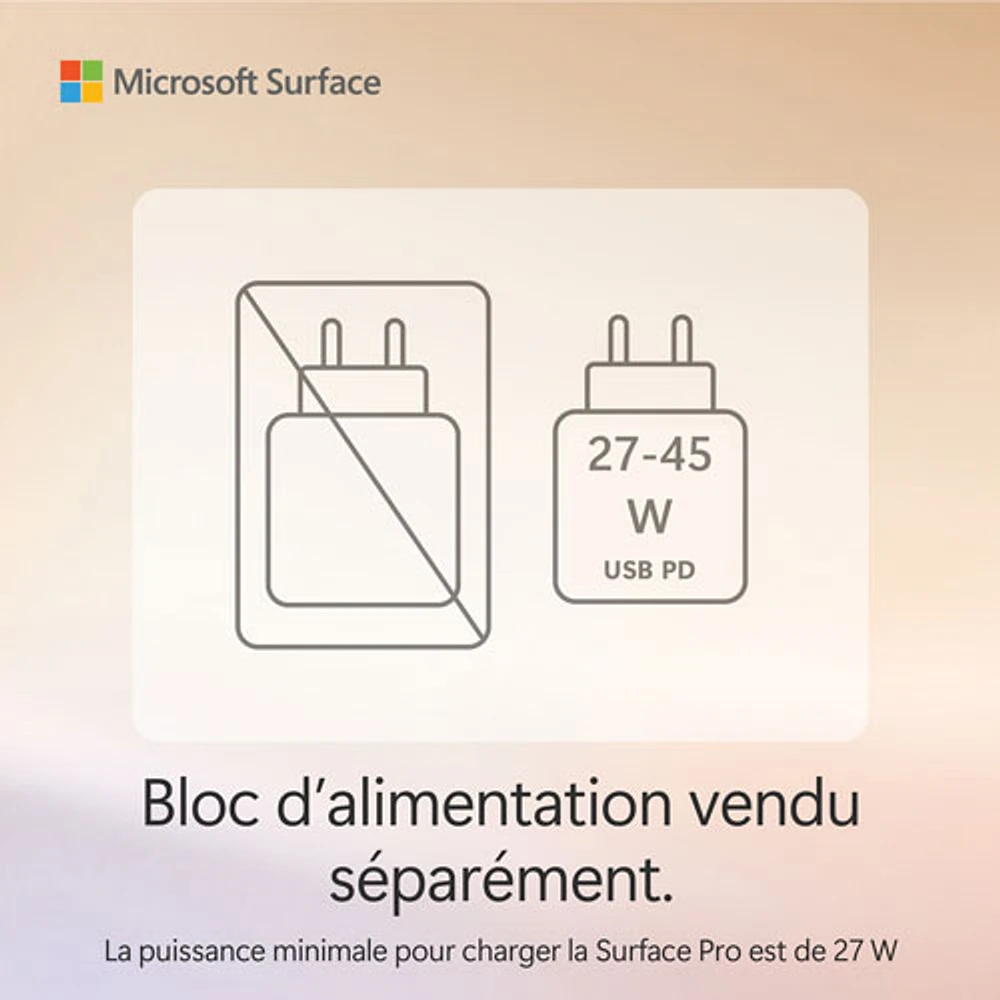 Microsoft Surface Pro (LCD) Copilot+ PC 12" 256GB Tablet with Snapdragon X Plus/16GB RAM (2025) - Platinum - Device Only