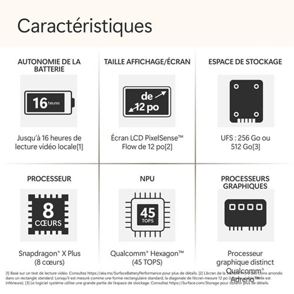 Tablette Surface Pro Copilot+PC (ACL) de 12 po et 512 Go de Microsoft avec Snapdragon X Plus/mémoire vive de 16 Go (2025) - Violet - Appareil seulement