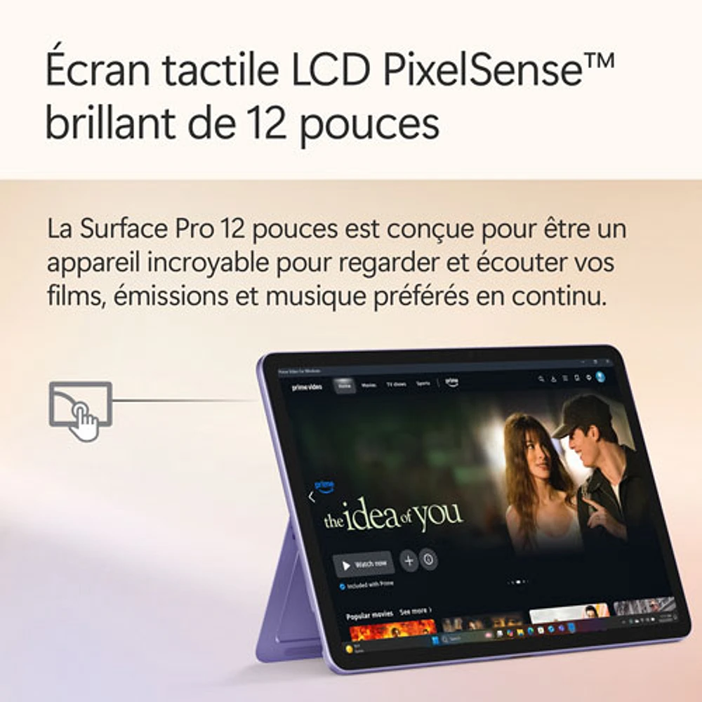 Tablette Surface Pro Copilot+PC (ACL) de 12 po et 512 Go de Microsoft avec Snapdragon X Plus/mémoire vive de 16 Go (2025) - Violet - Appareil seulement