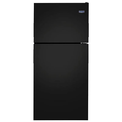 Boîte ouverte - Réfrigérateur à congélateur supérieur 18 pi³ 30 po avec éclairage DEL de Maytag (MRT118FFFE) - Noir - Parfait état