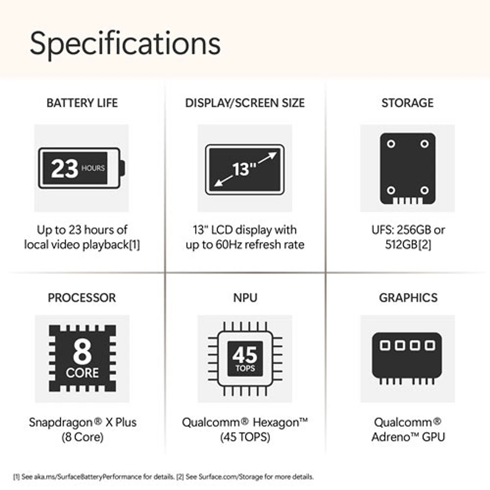 Portable Surface Laptop de 13 po de Microsoft avec Copilot+ PC - Océan (Snapdragon X Plus/RAM 16 Go/SSD 512 Go) - Anglais