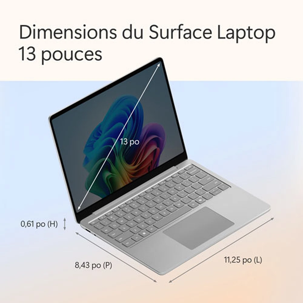 Microsoft Surface Laptop 13" Copilot+ PC Laptop - Platinum (Snapdragon X Plus/16GB RAM/512GB SSD) - EN