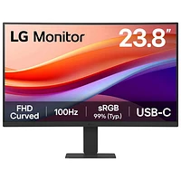 LG 24" FHD 100Hz 5ms GTG Curved VA LCD Monitor (24U421A-B) - Black