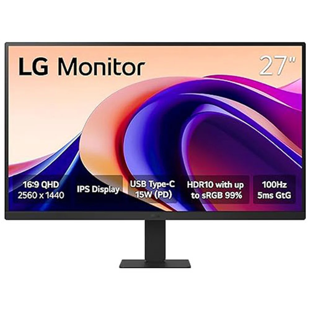 LG 27" QHD 100Hz 5ms GTG IPS LCD Monitor (27U631A-B) - Black