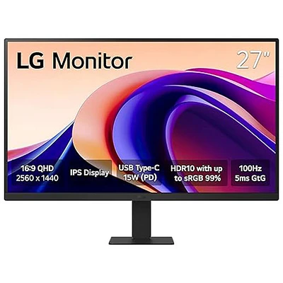 LG 27" QHD 100Hz 5ms GTG IPS LCD Monitor (27U631A-B) - Black